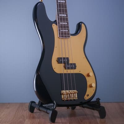 Squier 40th Anniversary Precision Bass Gold Edition Black DEMO image 1