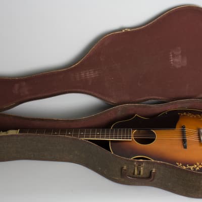 Kay  Kay Kraft Venetian Style A Arch Top Acoustic Guitar,  c. 1932, brown chipboard case. image 10