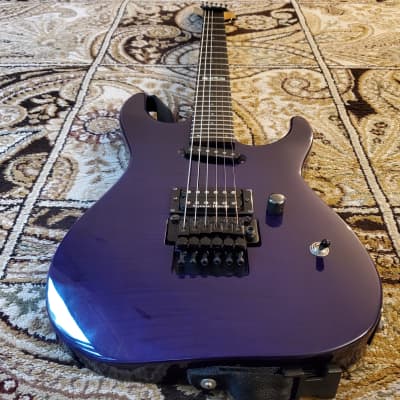 ESP Custom M-II Deluxe  1995 Flame Purple w/ HSC image 3