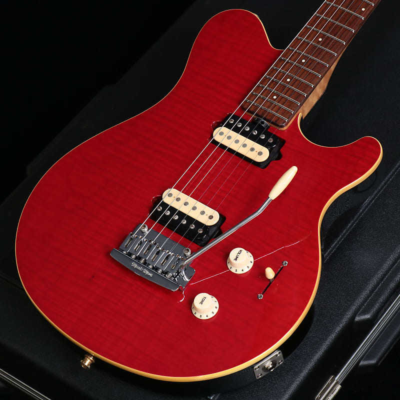 MUSIC MAN Axis Super Sport HH Tremolo Translucent Red [SN G11694 