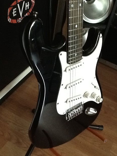 Burswood Strat with Flame Maple neck Black