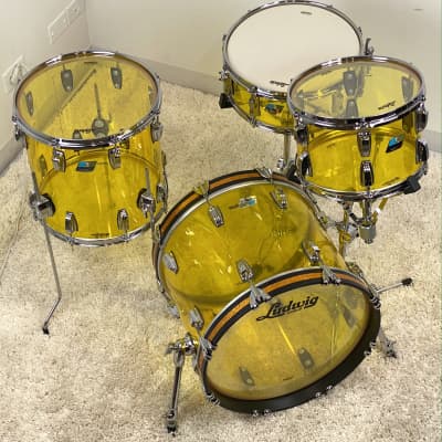 Ludwig 18/12/14/5x14" Vistalite Jazzette Drum Set - Yellow Vistalite w/ Exclusive 18" BD! image 4