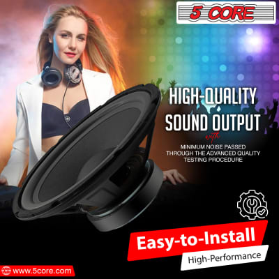 5 Core 10 Inch Subwoofer Speaker • 750W Peak • 8 Ohm Replacement DJ Pro Audio Bass Sub Woofer • w 1.25" Voice Coil • 23 Oz Magnet- WF 10120 8OHM image 9