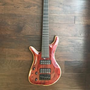 Menapia hand made short scale 5 string bass, Duncan NYC pickups, left handed image 1