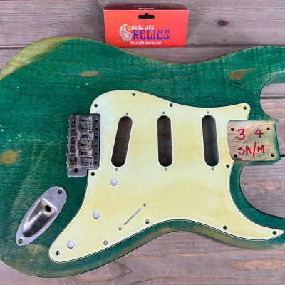 Real Life Relics Custom Class Strat® Body Aged Trans Forest Green Swamp Ash Nitro Lacquer image 8