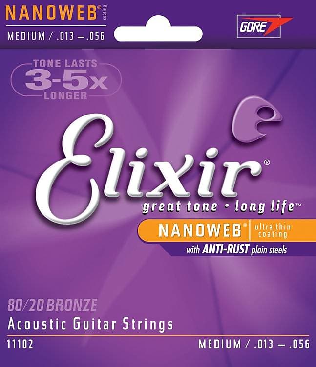 Elixir Nanoweb Acoustic 80/20 Medium, 13-56 image 1