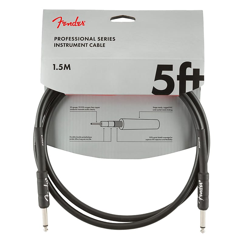 Fender Professional Series Straight / Straight TS Instrument Cable - 5' image 1