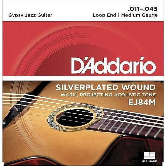 D'Addario EJ84M Gypsy Jazz, Loop End Guitar Strings Light, 11-45 Medium image 1