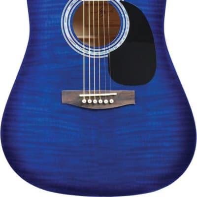 Jay Turser JJ45F Dreadnought Acoustic Guitar Blue Sunburst for sale