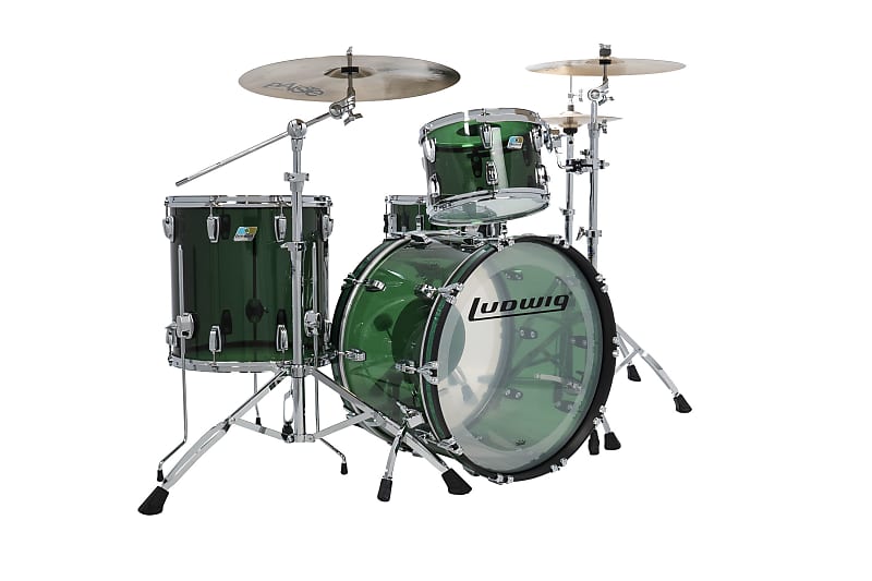 Ludwig Vistalite Reissue 50th Anniversary Fab Outfit 9x13 / 16x16 / 14x22" Drum Set 2022 - Green image 1