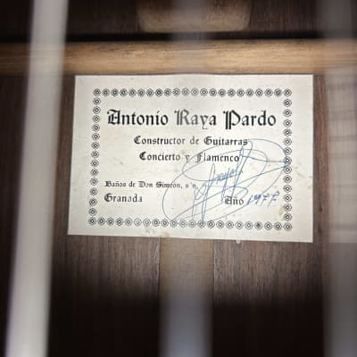 Antonio Raya Pardo Classical Guitar 1977 - French Polish image 14
