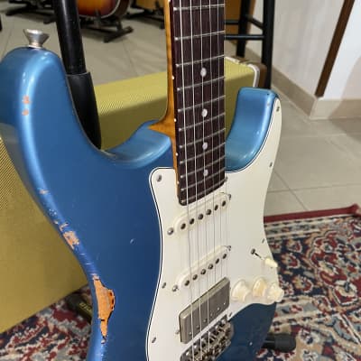 Agostin Custom Guitars Classsic S Relic, Faded Lake Placid Blue Over Sunburst image 3