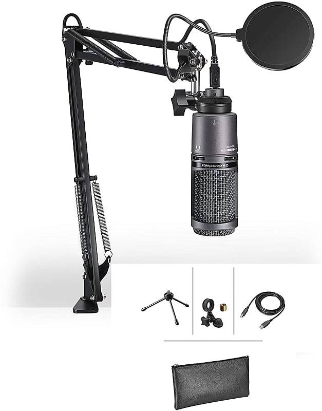 Audio-Technica AT2020 Vocalist Bundle with Headphones, Stand, and Cable