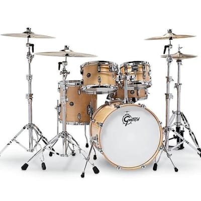 Gretsch RN2-E605-GN 10/12/14/20 Renown Drum Kit Set w/ Matching 14" Snare Drum in Gloss Natural image 1
