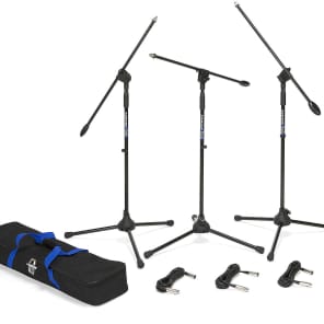 Samson BL3VP Ultra-Light Boom Mic Stand (3 Pack) w/ Cables and Bag
