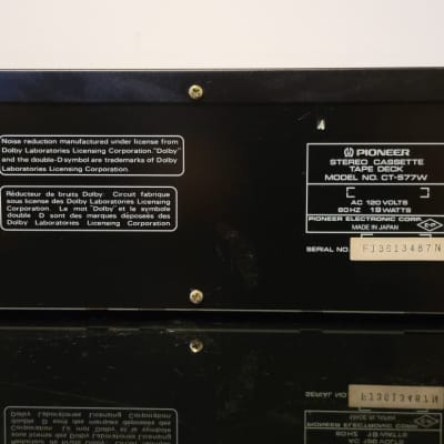 Pioneer CT-S77W   Cassette Deck in Orig. Box w/manual image 8