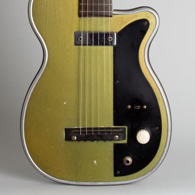 Silvertone Stratotone Newport Model H-42/2 Solid Body Electric Guitar, made by Harmony (1954), original gig bag case. image 3