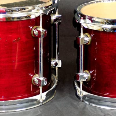 Premier Signia Cherrywood Drums - 5 piece - 4 toms, 1 kick - with 8" and 15" rare toms 90s  CLEAN! image 9