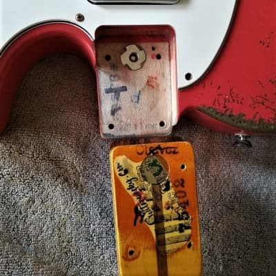 American Fender Telecaster Heavy Relic  Fiesta Red on Jade Green Metallic Custom Shop Pickups image 22