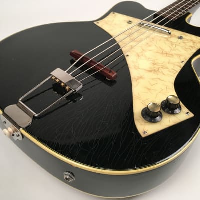 Very Rare 1960 Kay K5970J Professional Electric Jazz Bass in Black with Kay Case image 2