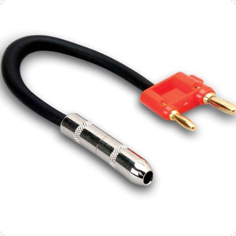 Hosa BNP-116RD 1/4 in. to Dual Banana Speaker Adapter Cable - 6 in. image 1