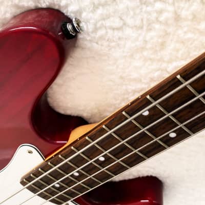Legend Bass P-Bass Style in Standout Cadmium Scarlett Red! Nice Vintage Legend! image 8