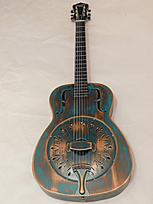 Recording King RM-997-VG Swamp Dog Metal Body Resonator Guitar Style-0  Distressed Vintage Green image 1