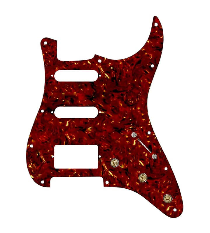920D Custom 5 Way Pre-Wired HSS Strat Pickguard w/ Blender Pot - Tortoise image 1