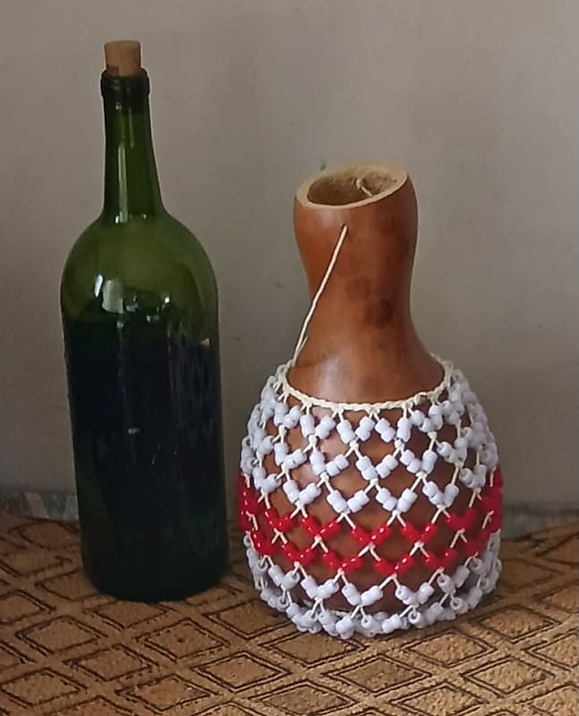 Sekere (medium-small Yoruba-style netted gourd rattle) | Reverb