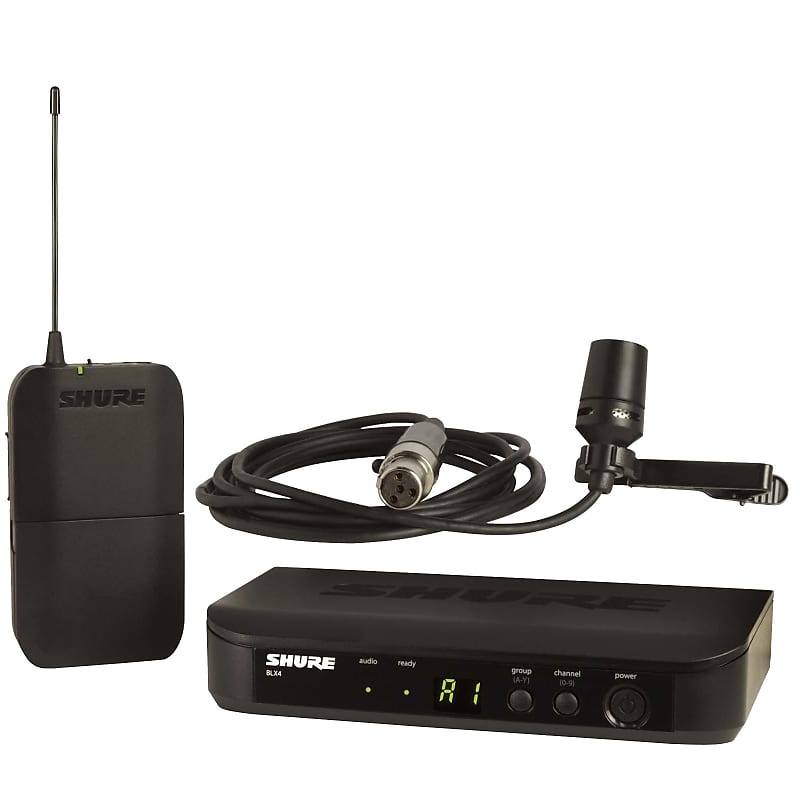 Shure BLX14/CVL UHF Wireless Microphone System - Perfect for Interviews, Presentations, Theater - 14-Hour Battery Life, 300 ft Range | Includes CVL Lavalier Mic, Single Channel Receiver | H9 Band image 1