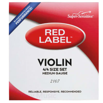 Red Label Super-Sensitive Violin String SET 4/4 Medium Gauge Tension image 1