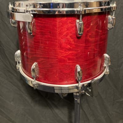 Gretsch - 14x10" Tom, Stop Sign Badge, with RIMS Mount 1970's - Red Rosewood image 7