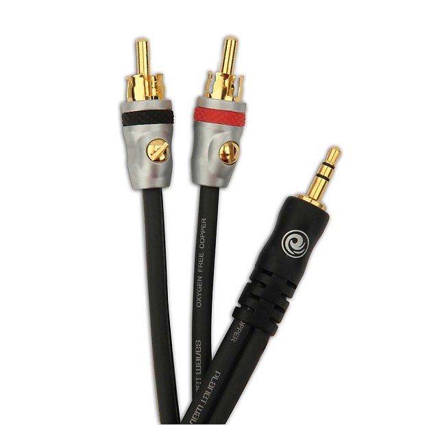 Planet Waves PW-MP-05 Dual RCA Male to Stereo 1/8" Mini TRS Cable - 5' image 1