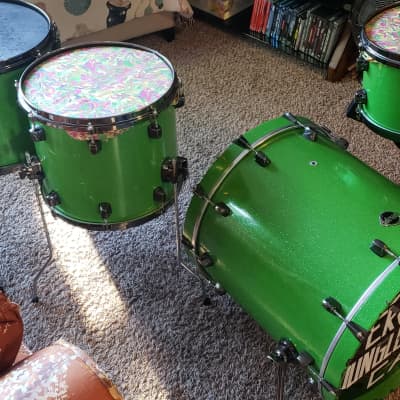 ddrum Dominion Ash Pocket Shell Pack - Lime Green Sparkle image 1