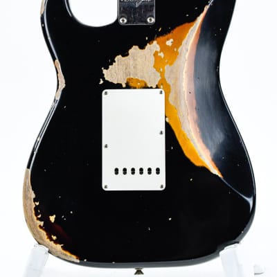 Fender Custom Shop 60 Stratocaster Heavy Relic Aged Black Over 3 Color Sunburst 2023 image 8