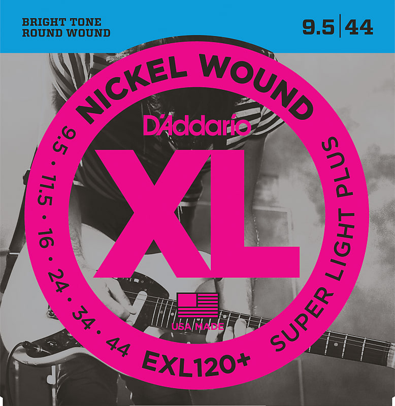 D'Addario EXL120+ Nickel Wound Electric Guitar Strings, Super Light Plus, 9.5-4