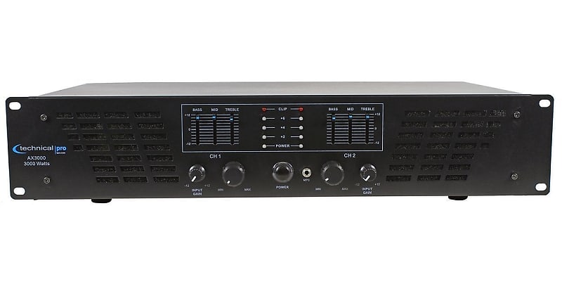 Technical Pro AX3000 3000 Watt 2 Channel 2U DJ Power Amplifier w