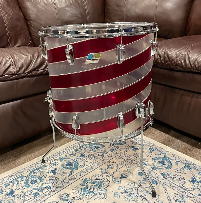 Vintage Ludwig Vistalite 18" Floor Tom RARE Pattern C 1970's Reverb