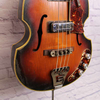 Vintage 1968 Egmond 104B - RARE Violin Bass w/ Upright Endpin image 2
