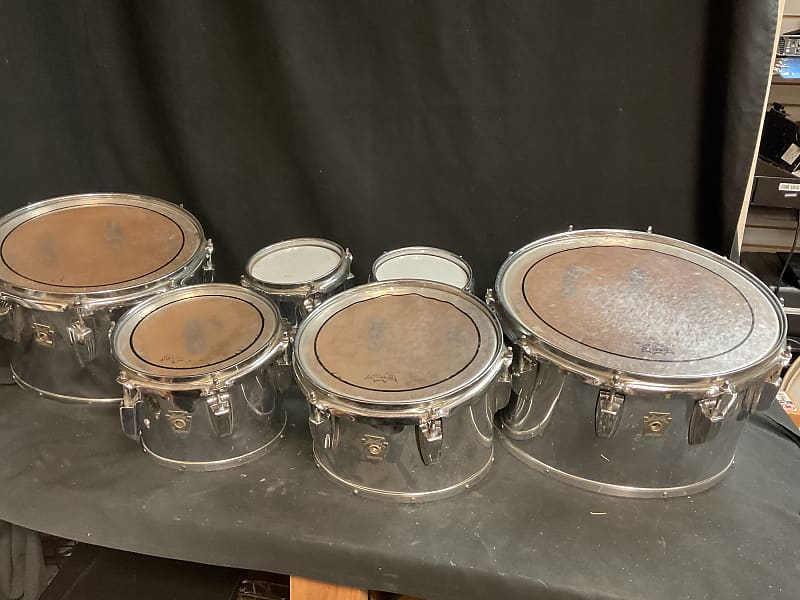 Ludwig Vintage Sextuple Marching Tenor Set Silver Reverb