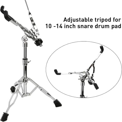 Snare Drum Stand with Drum Sticks Holder, Double Braced Tripod Snare Stand Fit for 10 to 14 Inch Snare Drum, Drum Pad, Adjustable Height 14.5 to 23 Inches for Drum Beginners, Lightweight image 7