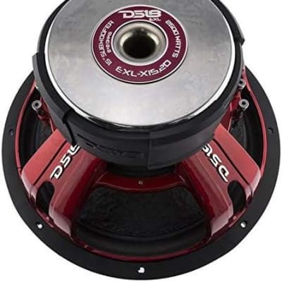 DS18 EXL-X15.2D Car Subwoofer 15" 2500 Watts Max Power 1250 Watts RMS Fiber Glass Dust Cap Red Aluminum Frame Dual Voice Coil 2+2 Ohm Impedance - Competition Grade Bass - 1 Speaker image 7