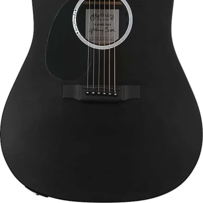 Martin DX Johnny Cash Left-Handed Acoustic-Electric Guitar, Black w/ Gig Bag image 1