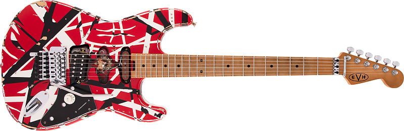 Immagine EVH - Striped Series Frankenstein Frankie  Maple Fingerboard  Red with Black Stripes Relic - 5107900503 - 1