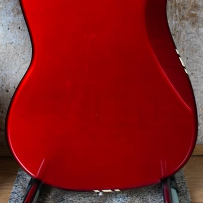 2002 Fender Japan Mustang 69 Vintage Reissue Candy Apple Red Competition Stripe offset guitar - CIJ image 11