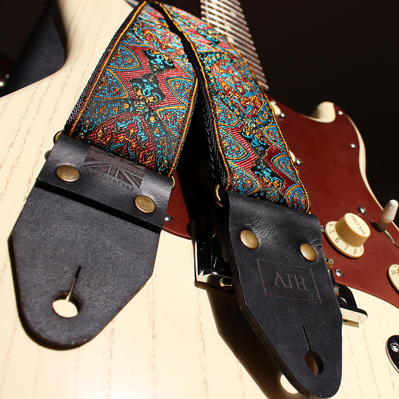 Guitar Strap 🇬🇧 Leather Air Guitar Straps "Kashmir" Reverb