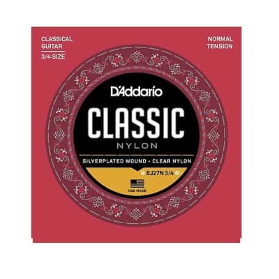 EJ27N 3/4 Student Nylon Fractional Normal Tension 3/4 Classical Guitar Strings - Normal Tension (29-44) image 1