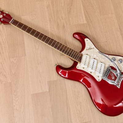 2004 Mosrite Eurorite 3 Pickup Non-Production Ventures-Style Guitar, Candy Apple Red w/ Case, Fillmore image 11