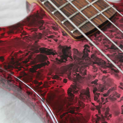 1981 Vantage 525B PJ Rare Made in Japan Vintage 4 String Bass - Purple Red Nebula + Hard Case image 9