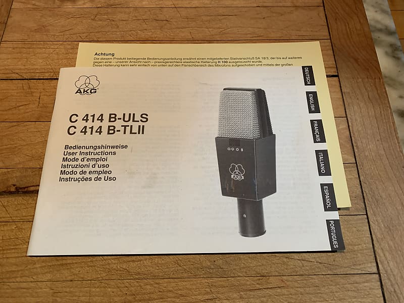 AKG C414 B- ULS/C414 TLll VINTAGE MICROPHONE MANUAL- | Reverb UK